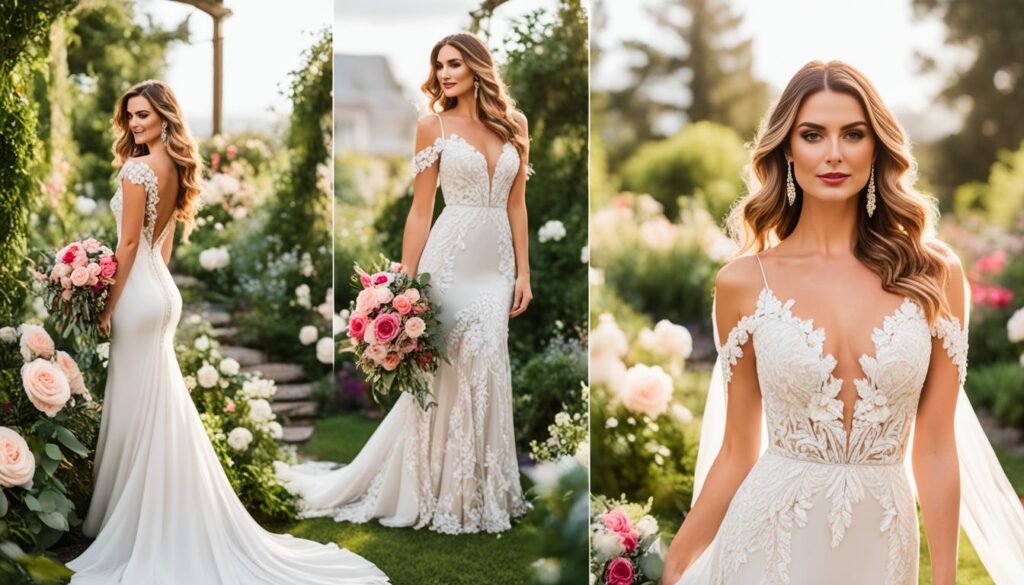 Plunging Neckline Wedding Gown