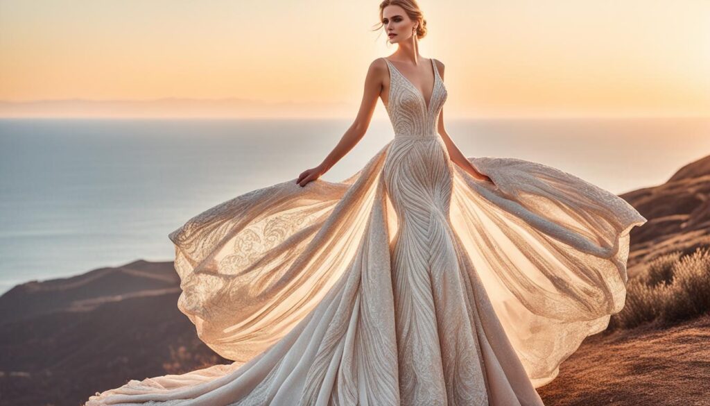 elaborate beading and lavish fabrics