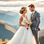 mountain wedding, bridal fashion